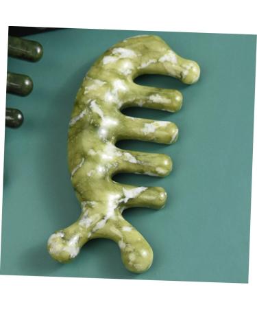 Plafope Jade Massage Comb - Creative Body Acupuncture and Massage Tool | Reliable Handcrafted Green Jade Device (11.50x4.50cm) - Buy Online on GoSupps.com