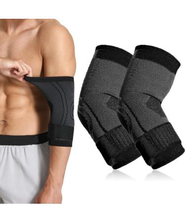 KSUKTSW 2 Pieces Elbow Bandages Nonslip Elbow Bandage for Women and Men Golfer Arm and Tennis Arm Bracelet Elbow Support Sleeve for Sports Joint Pain