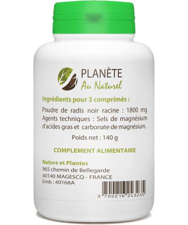  Plan te au Naturel Radish Noir - 600 mg - 200 tablets - Buy Online on GoSupps.com