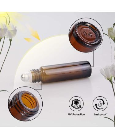 Essential Oil Roller Bottles Glass Roll-on Bottles with Stainless Steel Roller Balls for Essential Oil Perfume Oil 10ml 7 Packs - Buy Online on GoSupps.com