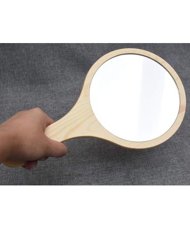 Easyinsmile Portable Wooden Makeup Mirror with Handle - Small Size - Buy Online on GoSupps.com