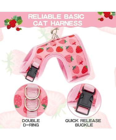BINGPET Cat Harness with Leash Escape Proof - Fashionable Mesh Cat Dog Walking Harness Leads Adjustable for Kitties Puppies Large Animals Strawberry Large - Buy Online on GoSupps.com