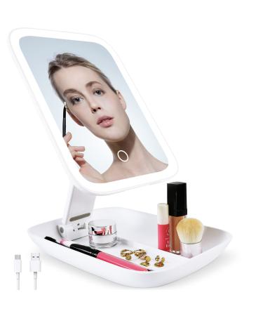 chooone Makeup Mirror with Lights  3 Color Lighting Modes 72 High Brightness LED Vanity Mirror  Touch Design  Infinitely Dimmable  Type-c