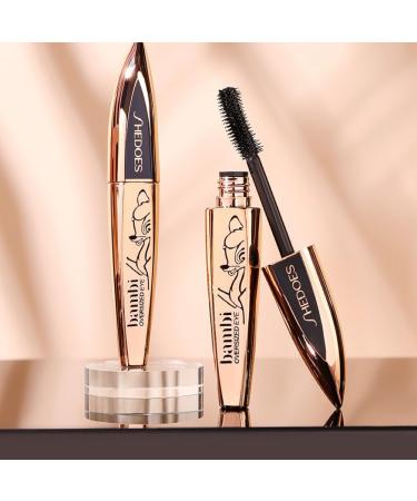 SHEDOER Bambi Mascara Curling Mascara For Visibly Lifted Lashes Lifts & Separates Lashes. Long-Lasting Formula Vegan & Cruelty-Free Pitch Black