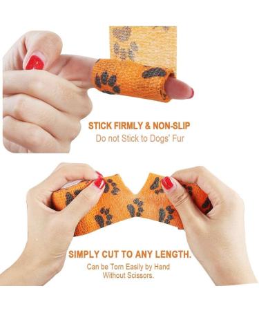 Kulannder 8 Rolls Self Adhesive Bandage for Dog Bandage for Dogs Paws Legs Injury Do not Stick to Fur High Elastic and Breathable - Buy Online on GoSupps.com