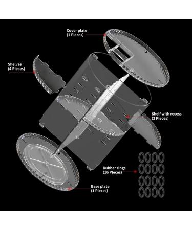 Vinmoso Rotating Makeup Organizer - Adjustable Cosmetic Storage for Dresser and Vanity - 4 Trays Perfume and Cosmetics Organizer - Buy Online on GoSupps.com