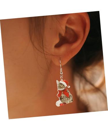 Milisten 1 Pair Women Earrings Christmas Ear Studs Lovely Earrings Santa Hat Jewelry Christmas Tree Miss - Buy Online on GoSupps.com