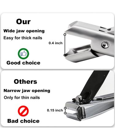 High Grade Stainless Steel Toenail Clippers - Sharp Curved Blade, No Splash Design - Ideal for Thick Nails - Silver - Buy Online on GoSupps.com