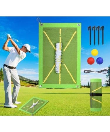 Aoderda Golf Training Mat for Swing Detection Batting, Premium Golf Impact Mat, Path Feedback Golf Swing Trainer, Advanced for Golf Swing Mat Indoor/Outdoor, Golf Training Aid Equipment