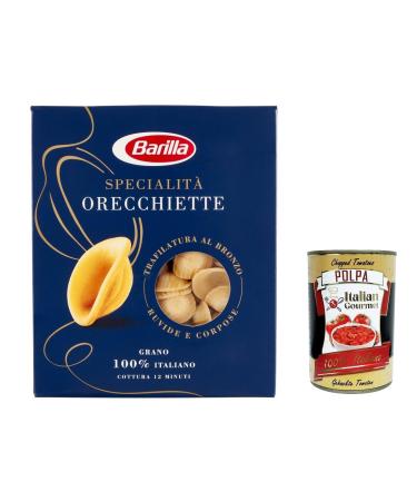 Italian Gourmet E.R. Lot de 5 p tes Barilla Specialit Orecchiette Pugliesi 100 % italiennes 500 g + polpa gourmet italien 400 g