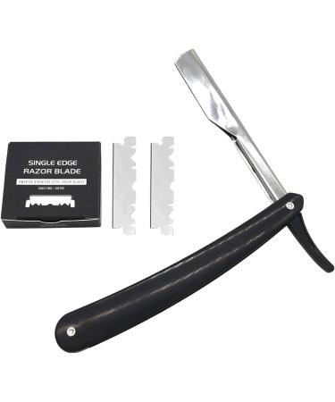 AIBYKS Professional Razor for Men - Salon Quality Stainless Steel Barber Shaver with ABS Handle & 100 Blades - Black - Buy Online on GoSupps.com