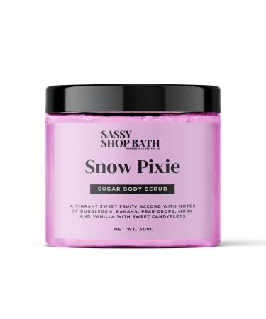 Sassy Shop Wax - Sugar Body Scrub Snow Pixie - Gentle Exfoliation & Long-lasting Hydration With an Uplifting Fragrance - For Soft Smooth & Radiant Skin - 400g