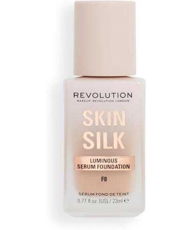 Makeup Revolution Skin Silk Serum Foundation Light to Medium Coverage Contains Hyaluronic Acid F8 23ml - Buy Online on GoSupps.com