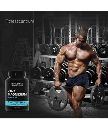 Bandini Zinc Magnesium ULTRA 120 Capsules Extra High Dose Zinc + Magnesium + Vitamin B6 Energy Recovery Muscle Mass Reduces Fatigue and Fatigue For Men and Women Postworkout - Buy Online on GoSupps.com