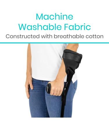 Vive Forearm Crutch Pads - Arm Cuff Padding for Adults - Mobility Handle Cushion for Men and Women (Black) - Buy Online on GoSupps.com