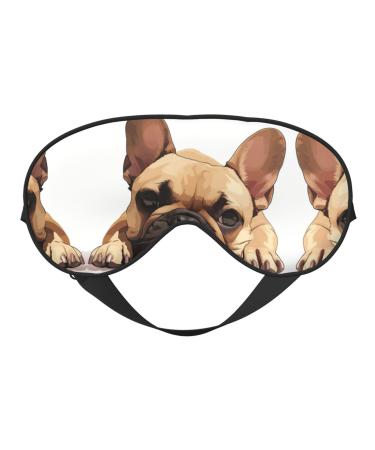 Animal Dog French Bulldog Print Ultra-Soft Light-Blocking Eye Mask for Optimal Comfort and Restful Sleep