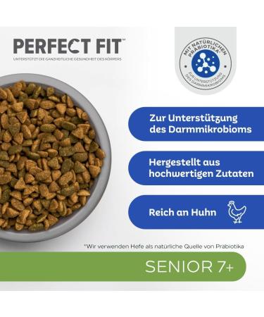 Buy PERFECT FIT Senior Dry Cat Food for Cats 7+ Years - Chicken Flavor 750g (6 Bags) - 4.5 kg Pack | Best International Shipping - Buy Online on GoSupps.com