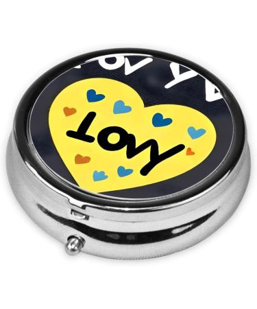 Love You with All My Heart | 3 Compartment Round Pill Box Organizer | Portable Travel Pill Box for International Shipping - Buy Online on GoSupps.com