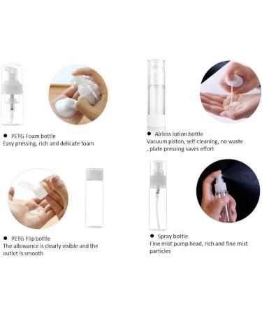 LuHaKiDu TSA Approved Travel Size Bottles Kit - Pack of 13 | Refillable Airless Pump & Foam Bottles for Liquid | Travel Essentials - Buy Online on GoSupps.com