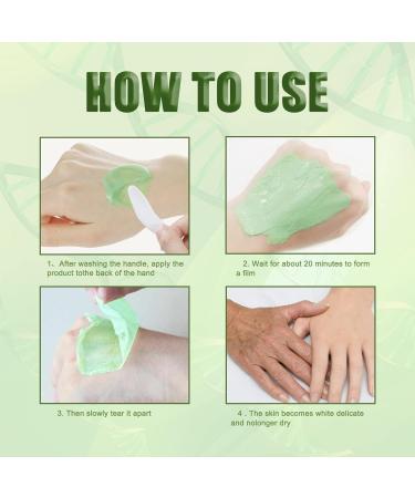 Green Tea Anti-Wrinkle Hand Mask - Hydrating Peel Off Wax for All Skin Types | Nourish & Repair Calluses - Buy Online on GoSupps.com