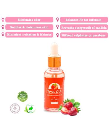 Strawberry Yoni Soap Bar & Oil Set | Natural Feminine Care for pH Balance & Odor Elimination - 150g x2 + 1 fl. oz Perfume Oil - Buy Online on GoSupps.com