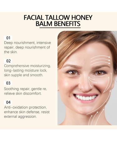 2PCS Tallow Honey Moisturizing Balm Deep Hydration Nourishes Skin Maintains Elasticity Cream Facial Care  - Buy Online on GoSupps.com