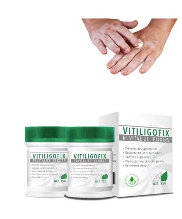 VitiligoFix Revitalize Elixir 2023 New Psoriasis Relief Cream Moisturizer Cream for Skin Vitiligo Natural White Spot Remover Itchy Irritated & Scaling Skin (2Pcs)