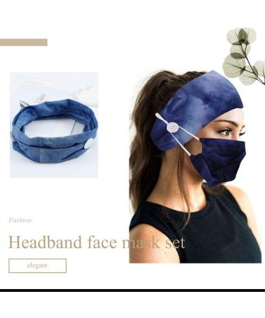 Colorful Gortin Boho Headband with Button and Mouth Shield - Wide Stretch Head Wrap for Women and Girls - Buy Online on GoSupps.com
