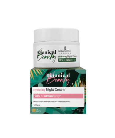 Skin Academy London Botanical Beauty Hydrating Night Cream | 98% Natural Origin | Vegan | 50 ml