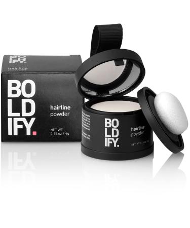 BOLDIFY Hairline Powder Instantly Conceals Hair Loss  Root Touch Up Hair Powder  Hair Toppers for Women & Men  Hair Fibers for Thinning Hair  Root Cover Up  Stain-Proof 48 Hour Formula (White)