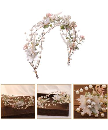 FRCOLOR Peal Flower Headband Bride Headband Boho Leaf Floral Wedding Garland Hair Bands for Womens Hair Fairy Headband for Party Prom Props Hair Accessories for Girls - Buy Online on GoSupps.com
