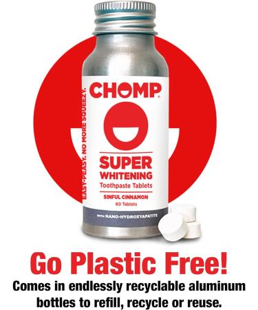 Chomp Super Whitening Toothpaste Tablets with Nano Hydroxyapatite - Brighten Your Smile Naturally - Buy Online on GoSupps.com