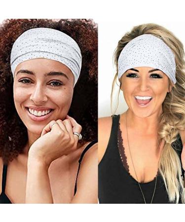 CAKURE Crystal Rhinestone Wide Headbands, Pack of 3 - Black Turban Head Wraps for Women and Girls - Buy Online on GoSupps.com