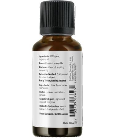 NOW Essential Oils Tangerine Oil Cheerful Aromatherapy Scent Cold Pressed 100% Pure Vegan Child Resistant Cap 30mL - Buy Online on GoSupps.com