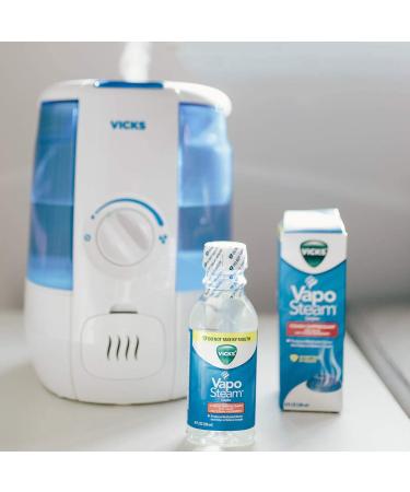 Vicks VapoSteam Medicated Liquid with Camphor 8 Oz - Cough Suppressant for Vicks Vaporizers and Humidifiers - Buy Online on GoSupps.com
