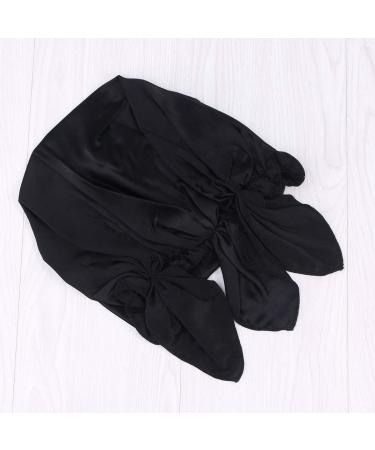 Frcolor Mulberry silk sleeping cap long hair bonnet night hair bonnet hat for women girls(Black) - Buy Online on GoSupps.com