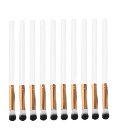 IWOWHERO 10pcs Makeup Brush Eyeshadow Brush for Women Contouring Brush Eye for Makeup Wooden Handle White