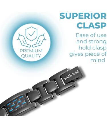 Buy Willis Judd Men's Blue Carbon Fiber Titanium Magnetic Bracelet - Adjustable Luxury & Style - International Shipping Available - Buy Online on GoSupps.com