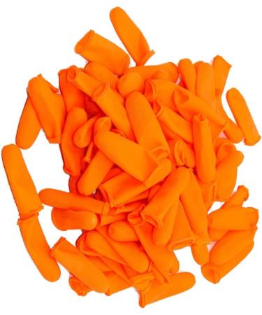 Anti-Slip Latex Finger Protectors - 100pcs Portable Caps for Enhanced Grip & Protection - Orange Color - Buy Online on GoSupps.com
