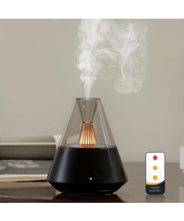 JIAWEN Essential Oil Diffuser 150ML Ultrasonic Cool Mist Aromatherapy Diffuser Air Fresh Scented Oil Diffusers Humidifier with Waterless Auto-Off and LED Candle Light for Home Bedroom Office Yoga Black