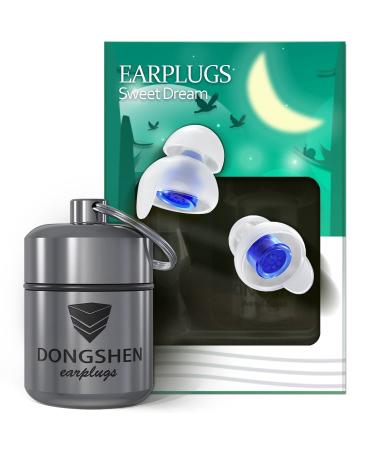 Ear Plugs for Sleeping Noise Cancelling Filtered DONGSHEN Reusable Sleep Ultra Soft Silicone Noise Reduction Earplugs Suitable for Deep Sleeps Concerts Motorcycle Alarm Remains Audible (Blue)