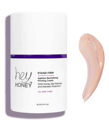 Hey Honey Skincare Stand Firm Argireline Bio-Peptides Honey Extract & Nemeko Mushroom Cream | Instant Firming Effect with Long Term Age defying Benefits | 1 Oz