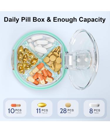 AV00Z 4 Compartment Travel Pill Organizer - Cute & Portable Pill Box for Vitamins & Medication - Moisture Proof Daily Case - Buy Online on GoSupps.com