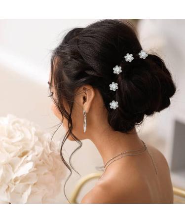 InSowni 128 Pack Silver Pearl Flower Rhinestone Wedding Hair Pins & Clips for Brides & Bridesmaids - Buy Online on GoSupps.com