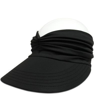 Muryobao Women's Sun Visor Hat | Wide Brim UPF 50+ UV Protection Beach Cap - Black - Buy Online on GoSupps.com