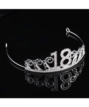 Buy Solustrie Happy Birthday Tiara - Golden & Silver Crystal Headband for 18th Birthday Party Decor - Buy Online on GoSupps.com