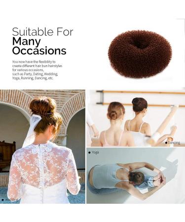 Hair Donut Bun Maker 2PCS - Large Ring Style Chignon Doughnut Shaper for Thick & Long Hair - 3.5 Inch Brown (Pack of 2) - Buy Online on GoSupps.com