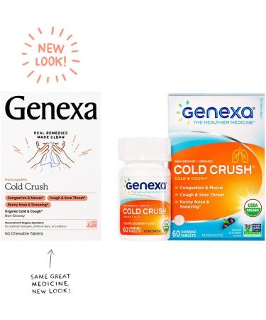Genexa Cold Crush - Organic Acai Berry Cold & Cough Relief, 60 Chewable Tablets - Buy Online on GoSupps.com