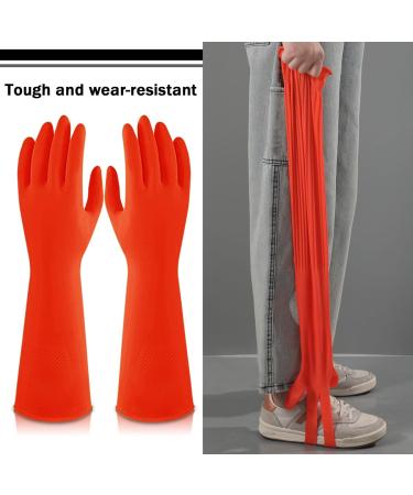 AOOPOO 3 Pairs Latex Household Gloves - 38cm Long Rubber Cleaning Gloves for Kitchen Bathroom Dishwashing Laundry & Car - Waterproof & Reusable - Buy Online on GoSupps.com