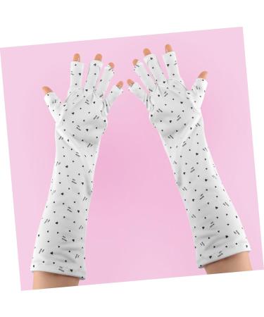 Beavorty 2 Pairs Nail Gloves Protective Gloves Guantes Para El Sol De Mujer Nail Building Gel Fingerless Anti UV Glove Gel Manicure UV Gloves UV Lamp Glove for Gel Nails Salon Gloves White 38x13cm - Buy Online on GoSupps.com